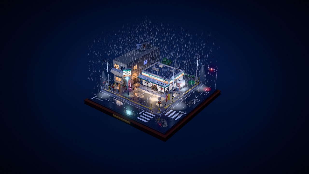 雨夜便利店 全景